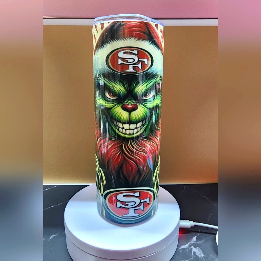 SF Niner Grinch Christmas Tumbler